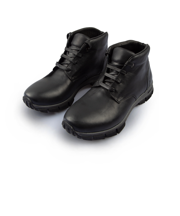 نیم بوت مردانه مشکی بند دار چرم مشهد Mashad Leather کد 3097