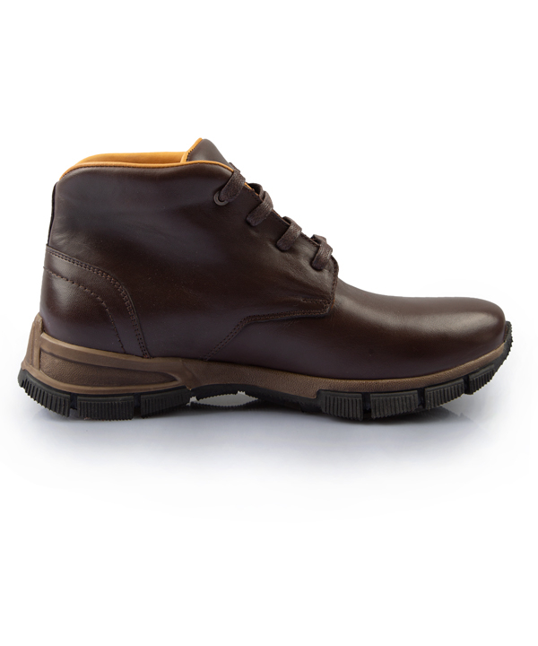 نیم بوت مردانه قهوه‌ای بند دار چرم مشهد Mashad Leather کد 3097