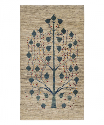 فرش دستباف لری بافت خودرنگ1 سفید ذوالانواری 3210 LORI (LORIBAFT)