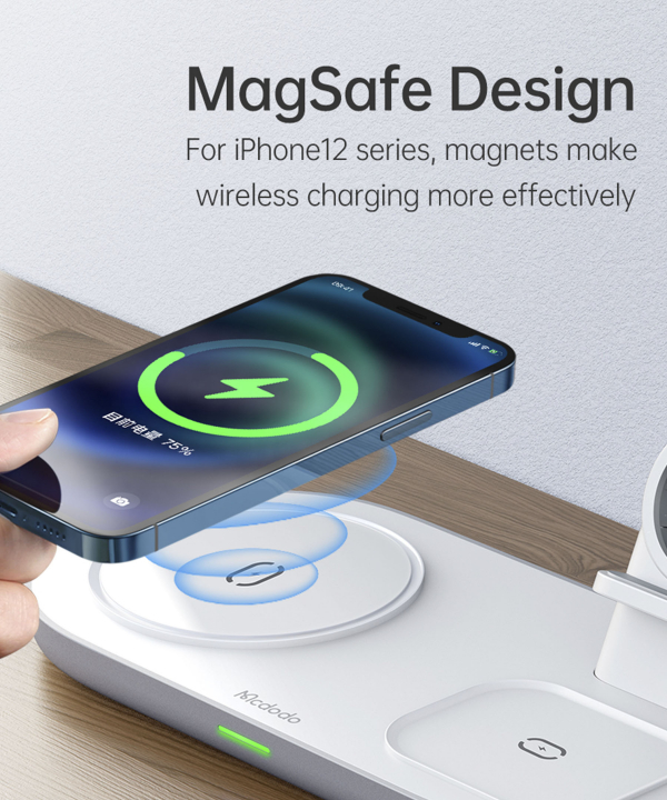 استند شارژ 3 کاره Mcdodo مدل 3IN1 MAGNETIC WIRELESSN 15W CH-706