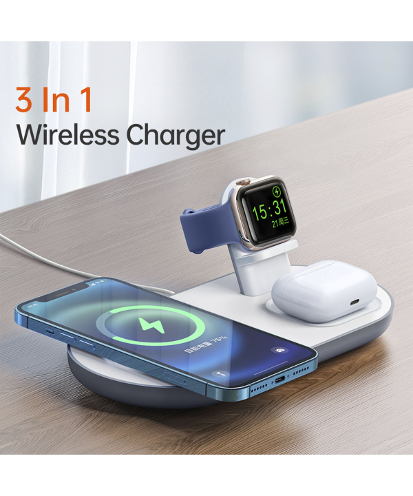 استند شارژ 3 کاره Mcdodo مدل 3IN1 MAGNETIC WIRELESSN 15W CH-706