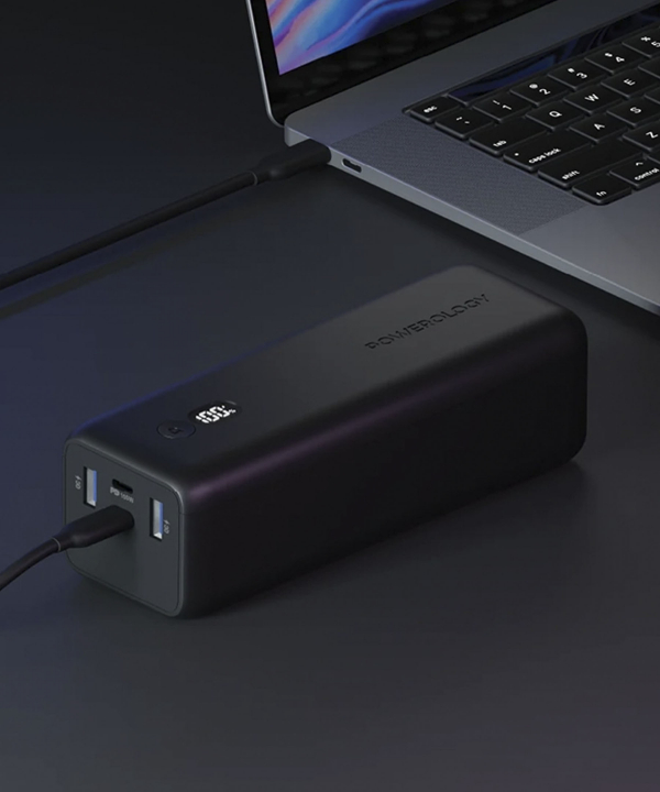 پاوربانک POWEROLOGY مدل ONYX 30000MAH 100W DUAL USB-C