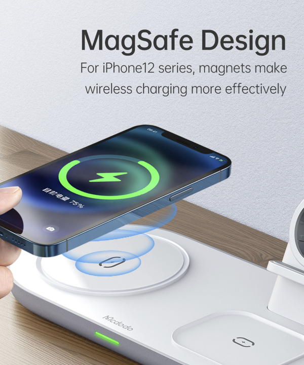 استند شارژ 3 کاره Mcdodo مدل 3IN1 MAGNETIC WIRELESSN 15W CH-706