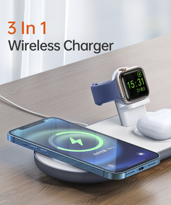 استند شارژ 3 کاره Mcdodo مدل 3IN1 MAGNETIC WIRELESSN 15W CH-706