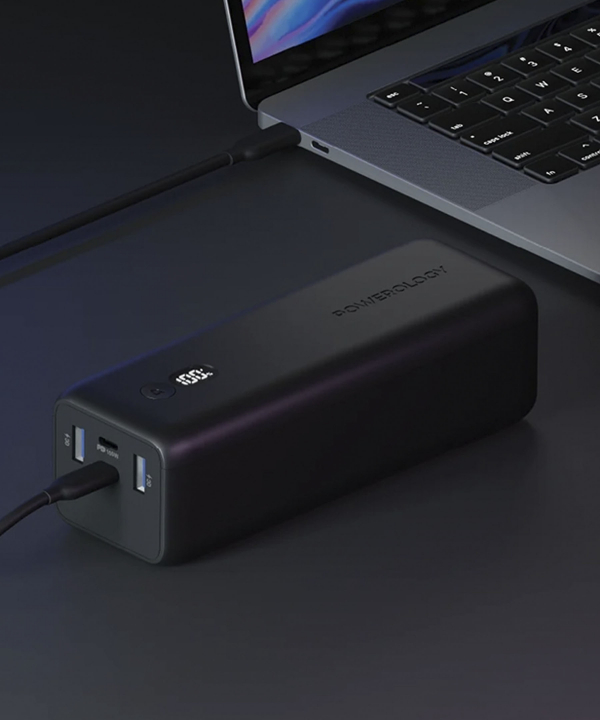 پاوربانک POWEROLOGY مدل ONYX 30000MAH 100W DUAL USB-C