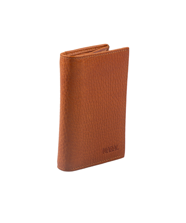 جا کارتی عسلی چرم طبیعی مارال چرم Maral Leather