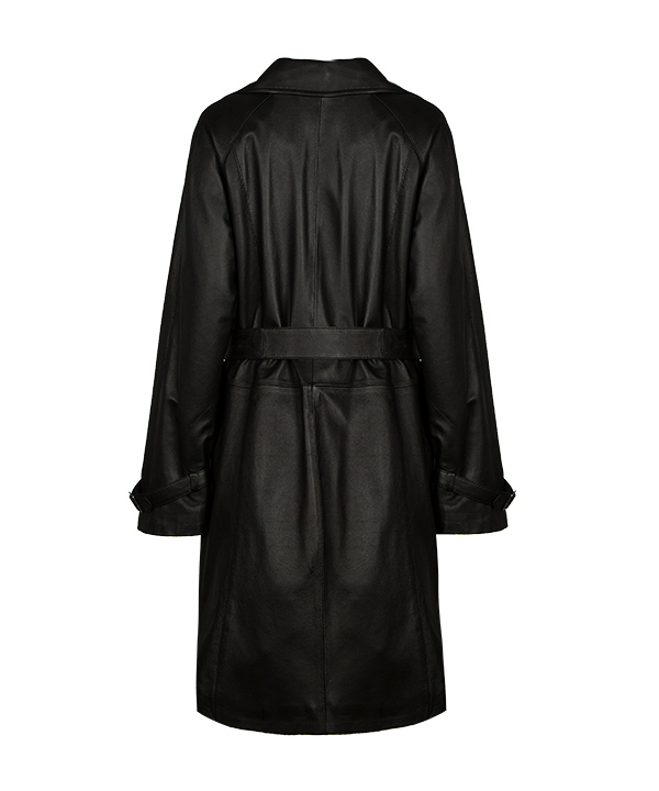 بارانی چرم زنانه مشکی چرم مشهدMashhad leather مدل B0447