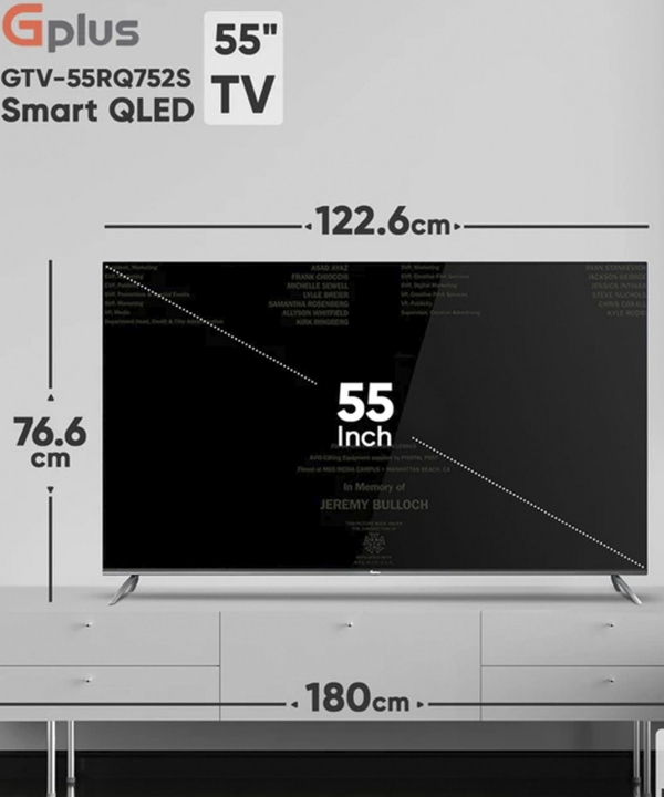 تلویزیون هوشمند جی پلاس مدل GTV-55RQ752S سایز 55 اینچ