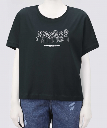 تیشرت آستین کوتاه نخی زنانه جامه پوش آرا مدل 4012013033