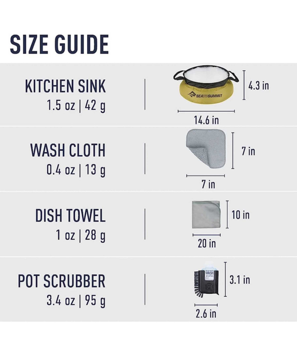 ظرفشویی سی تو سامیت Sea To Summit مدل Camp Kitchen Clean-Up Kit مجموعه 6 عددی