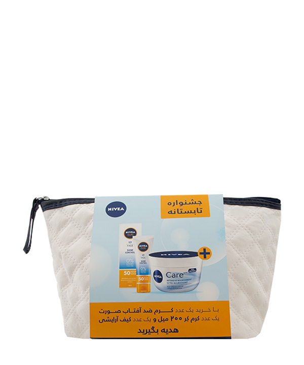 پک ضد آفتاب SPF 50 حجم 50 میلی لیتر و کرم مرطوب کننده حجم 200 میلی لیتر نیوآ Nivea