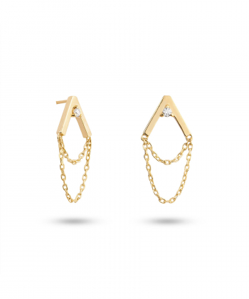 گوشواره هشت زنجیر نگین رزین کیا گالری Kia Gallery کد EM414