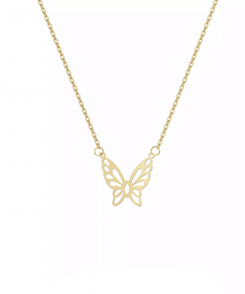 گردنبند طلا طرح پروانه روبی Ruby کد 60543