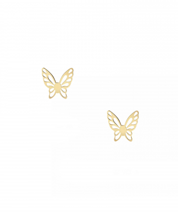 گوشواره طلا میخی طرح پروانه روبی Ruby کد 61477
