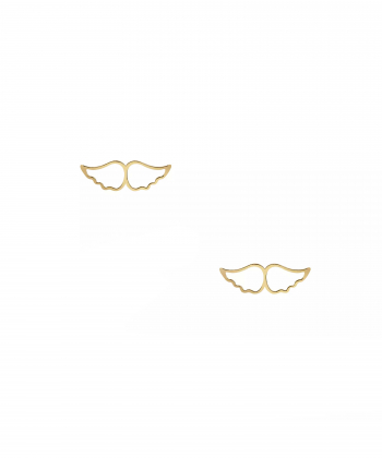 گوشواره طلا میخی دوبال فرشته روبی Ruby کد 61473