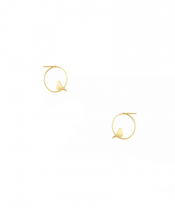 گوشواره طلا میخی آوای پرنده روبی Ruby کد 61471