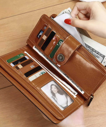 کیف پول چرمی زنانه IOS/Aiguoshi leather Wallet women's new 2046