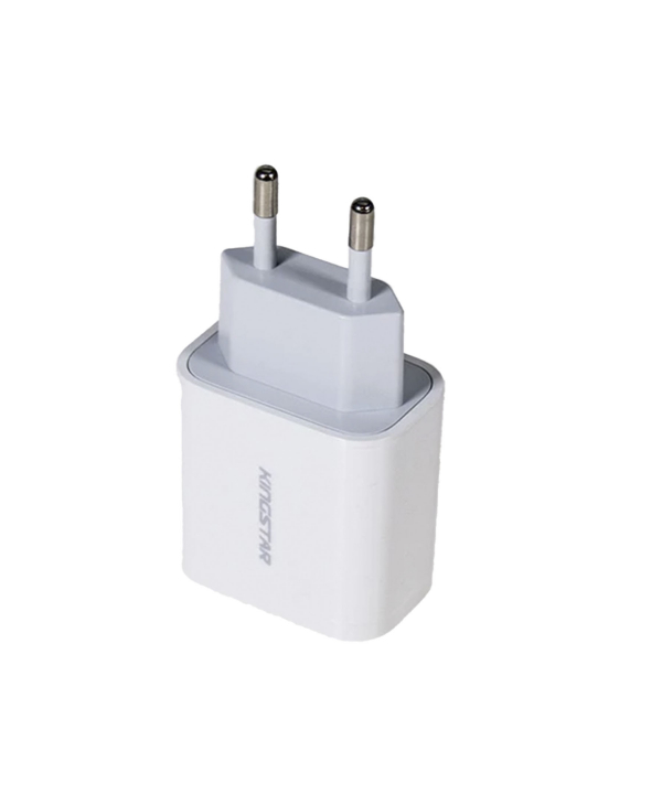 شارژر دیواری 18 وات کینگ استار مدل KW141i به همراه کابل لایتنینگ
