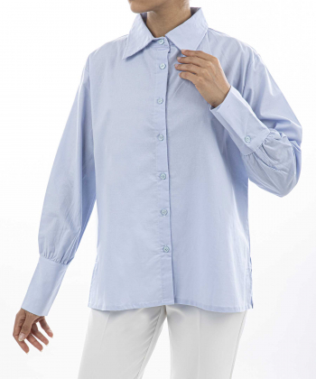 شومیز نخ پنبه آستین بلند زنانه آر ان اس مدل AM-RNS-11272059