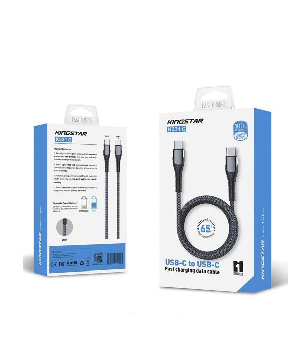 کابل USB-C to USB-C کینگ استار مدل K331 C طول 1 متر