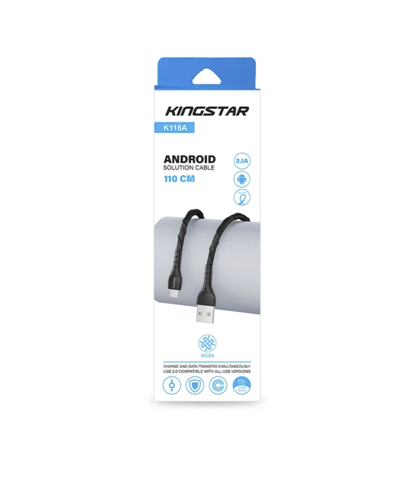 کابل تبدیل USB-c به MICROUSB کینگ استار مدل K118a طول 1.1 متر