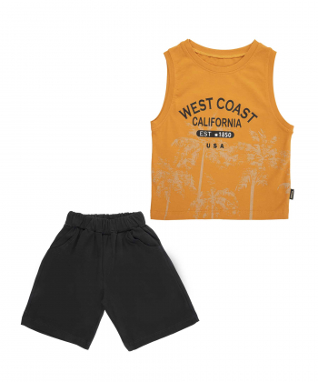 ست تاپ و شلوارک نخی پسرانه مرینو مدل 1170