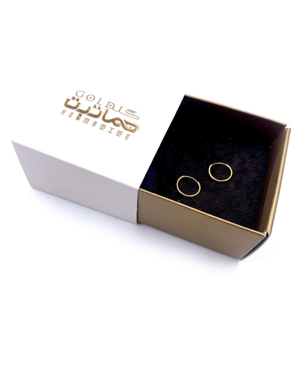 گوشواره حلقه‌ای سارا هماتیت گلد Hematite Gold کد 130488