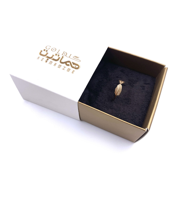 انگشتر برگ مینیمال هماتیت گلد Hematite Gold کد 130524