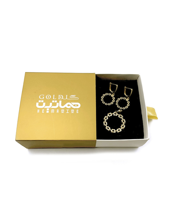 نیم ست ماکان دایره هماتیت گلد Hematite Gold کد 131467