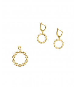 نیم ست ماکان دایره هماتیت گلد Hematite Gold کد 131467