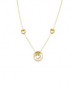 گردنبند قلب و دایره هماتیت گلد Hematite Gold کد 131501