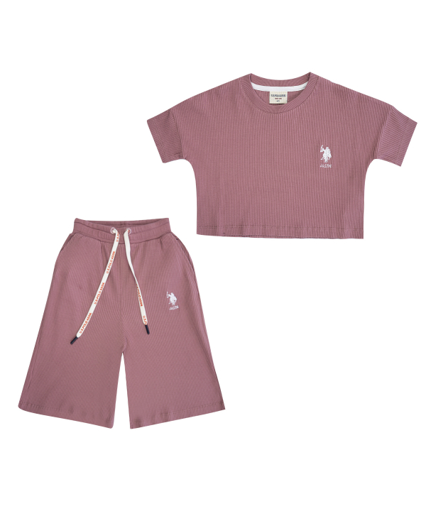 ست تیشرت و شلوار دخترانه یو اس پولو کیدز US Polo Kids کد 4033B1