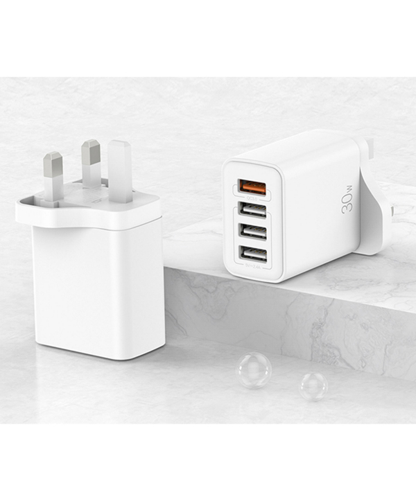شارژر دیواری 4 پورت یو اس بی 30 وات رسی RECCI RC57U 30W 4 USB PORTS CHARGER