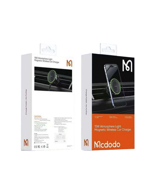 هولدر و شارژر وایرلس گوشی موبایل خودرو مک دودو Mcdodo Atmosphere Light Magnetic Car Charger CH-512