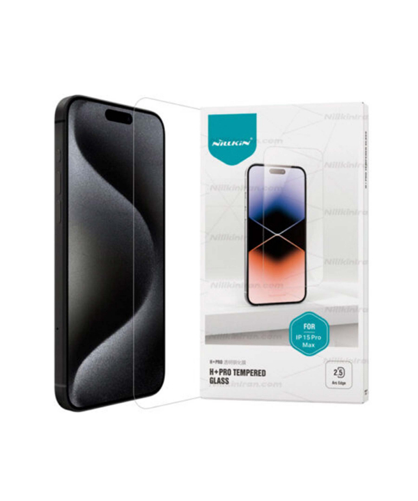 محافظ صفحه نمایش شیشه‌‌ای آیفون 15 پرو مکس نیلکین Nillkin Apple iPhone 15 Pro max H+Pro tempered glass