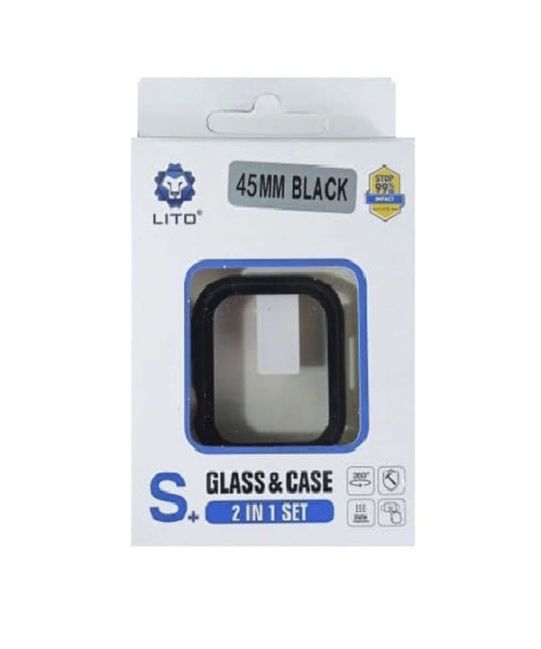 محافظ صفحه نمایش شیشه‌‌ای و قاب اپل واچ سری7 سایز 41 میلی متر لیتو LITO S+ Apple Watch Series 7 41mm Glass & Case