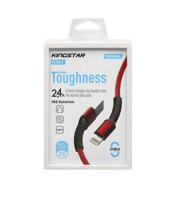 کابل تبدیل USB به لایتنینگ کینگ استار مدل K30 i طول 1 متر