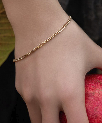 دستبند فیگارو ظریف میو گلد Mio Gold کد BR217