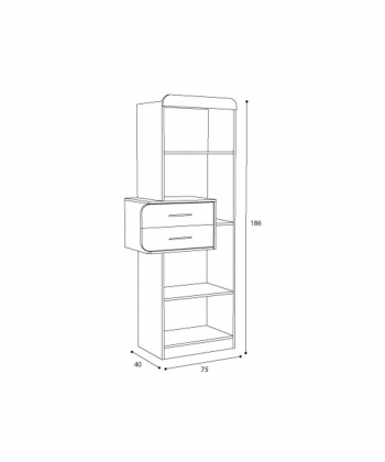 ویترین کتابخانه کم جا چوب Kamja Choob کد 11500018