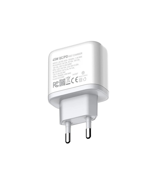 شارژر دیواری 45 وات کینگ استار مدل KW220 PD به همراه کابل USB-C
