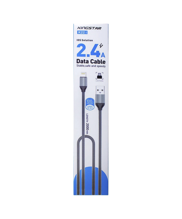 کابل تبدیل USB به لایتنینگ کینگ استار مدل K22 طول 2 متر