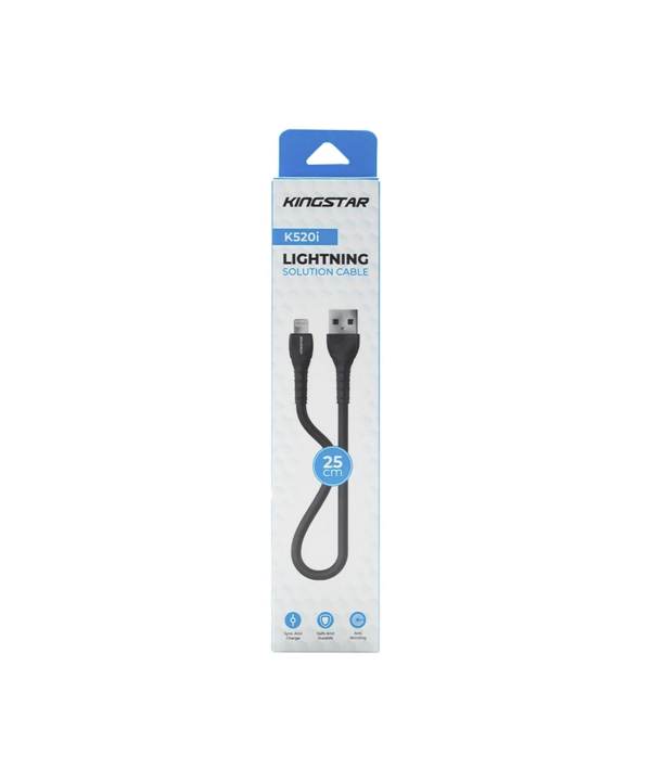 کابل تبدیل USB به لایتنینگ کینگ استار مدل K520I طول 25 سانتی متر