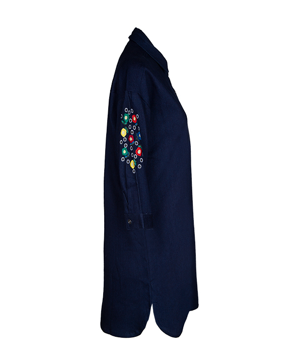 مانتو زنانه جین گلدوزی شده جوتی جینز Jooti Jeans