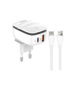 شارژر دیواری 20 وات کینگ استار مدل KW193i PD به همراه کابل لایتنینگ به USB-C