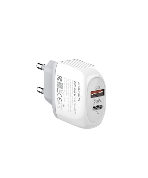 شارژر دیواری 20 وات سیبراتون مدل SW2220i PD به همراه کابل لایتنینگ