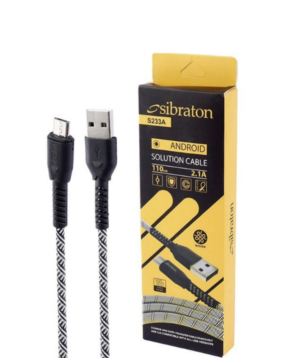 کابل تبدیل USB به microUSB سیبراتون مدل S233A طول 1.1 متر
