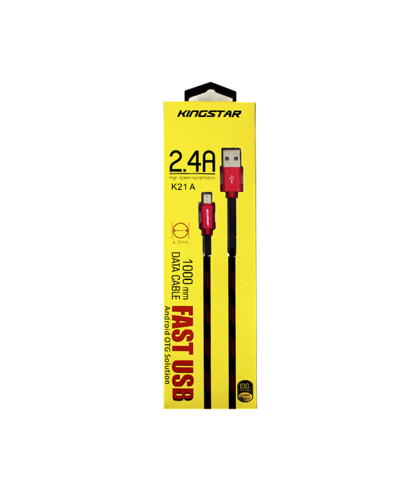 کابل تبدیل USB به microUSB کینگ استار مدل K21 طول 1 متر