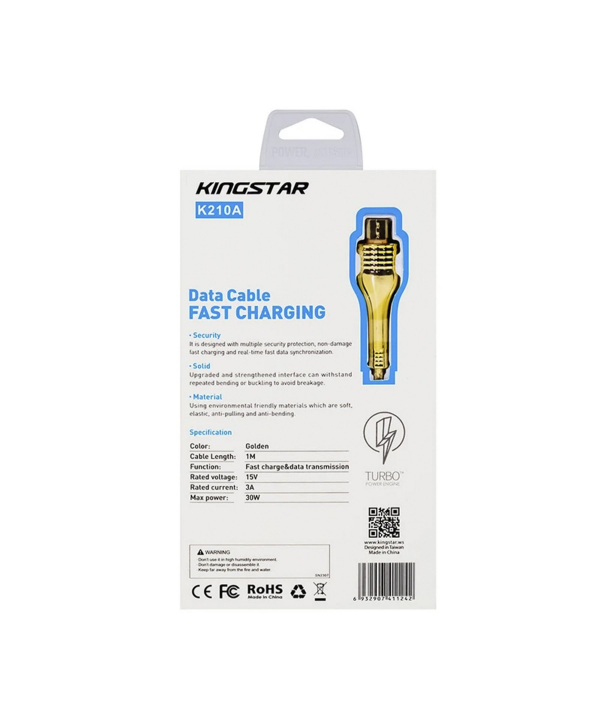کابل تبدیل USB به MicroUSB کینگ استار مدل K210A طول 1 متر