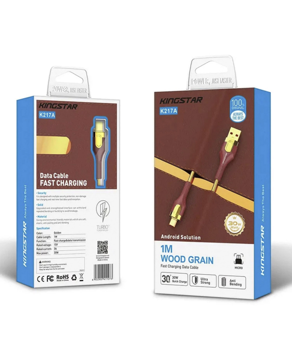 کابل تبدیل USB به MicroUSB کینگ استار مدل K217A طول 1 متر