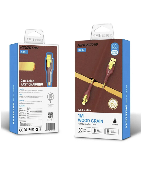 کابل تبدیل USB به لایتنینگ کینگ استار مدل K217i طول 1 متر